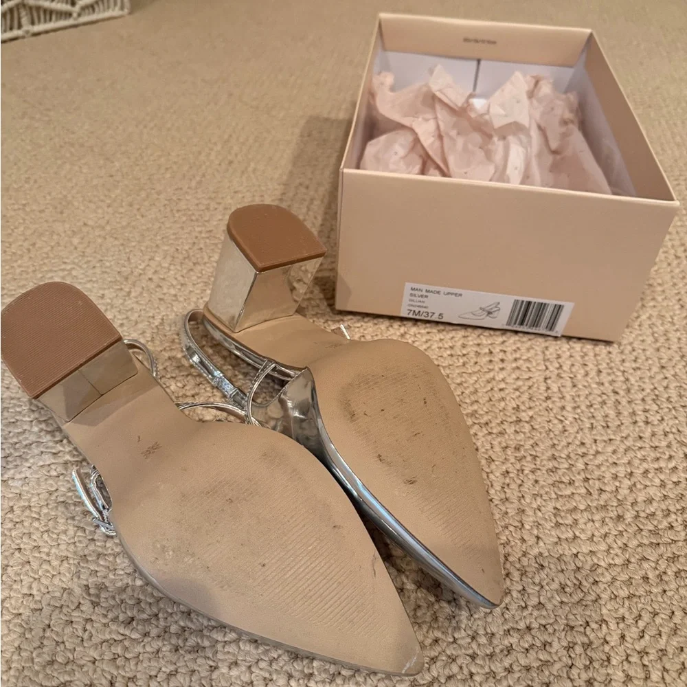 Silver Slingback Heels - Picture 6 of 8